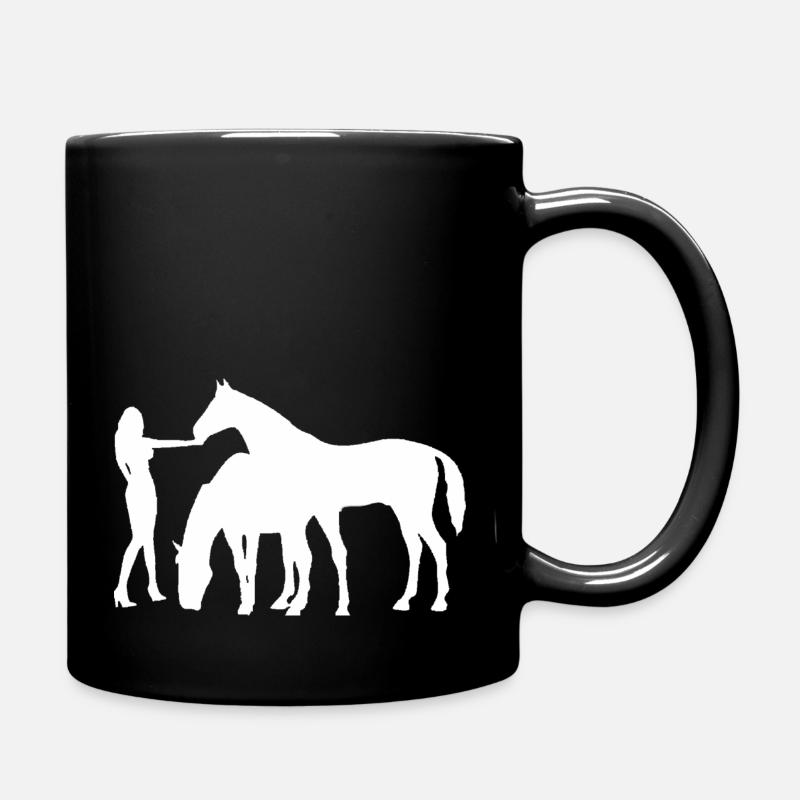 Pferde - Tasse einfarbig - Schwarz