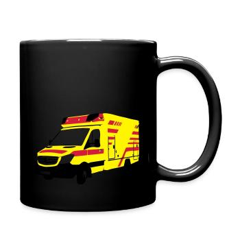 RTW Rettungsdienst Krankenwagen Einsatz Alarm KTW - Tasse einfarbig - Schwarz - Rechts