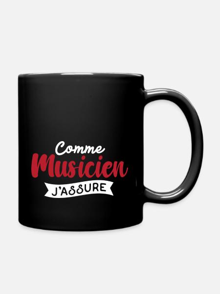 Comme musicien j'assure Cadeau humour personnalisé - Mug uni - noir