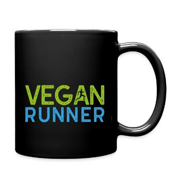 Vegan runner gift plants saying - Full Colour Mug - black - Right