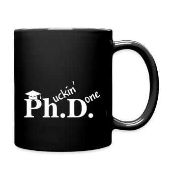 Dissertation de cadeau d'étudiant de cérémonie de remise des diplômes de doctorat - Mug uni - noir - Droite