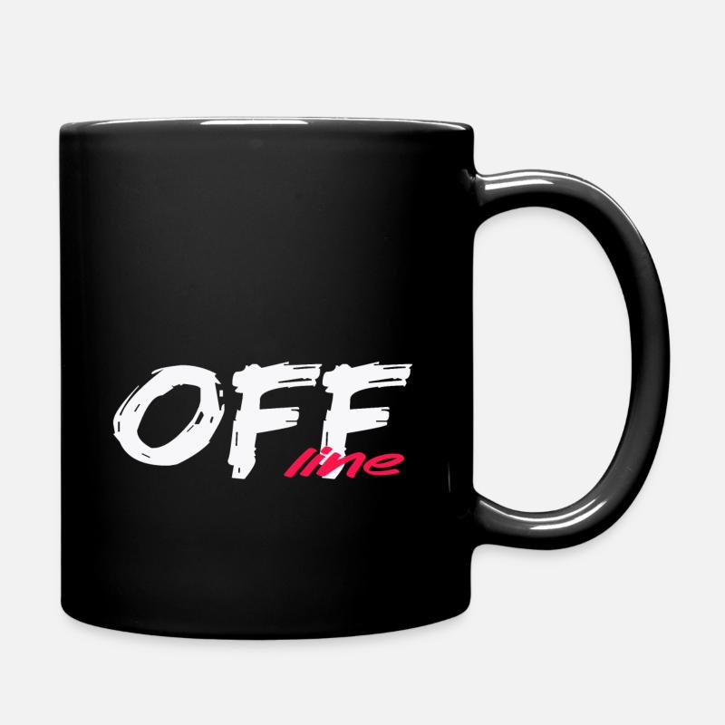 OFFline - Nicht erreichbar - Tasse einfarbig - Schwarz