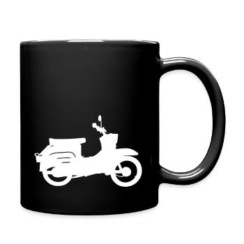 Schwalbenfahrer Simson Schwalbe Kult Roller DDR - Tasse einfarbig - Schwarz - Rechts