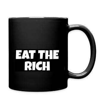 Eat the rich - Tasse einfarbig - Schwarz - Rechts