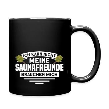Sauna Sauna Aufguss Saunagänger Geschenk - Tasse einfarbig - Schwarz - Rechts