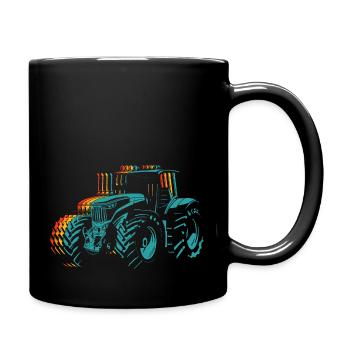 Traktor Retro Traktor Vintage Bauer Landwirt Trakt - Tasse einfarbig - Schwarz - Rechts