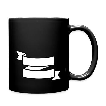 Weißer Ribbon Banner - Tasse einfarbig - Schwarz - Rechts