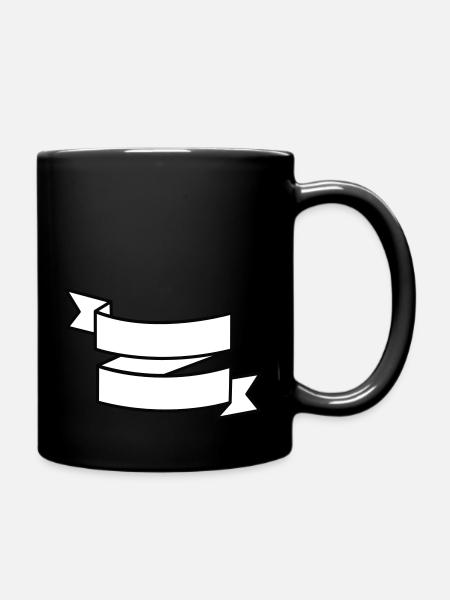 White Ribbon Banner - Full Colour Mug - black