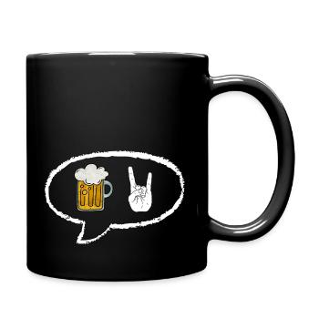 Bulle Bière et Signe de la Main Surf - Mug uni - noir - Droite