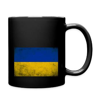 Ukraine Flag Grunge Retro Vintage - Mug uni - noir - Droite