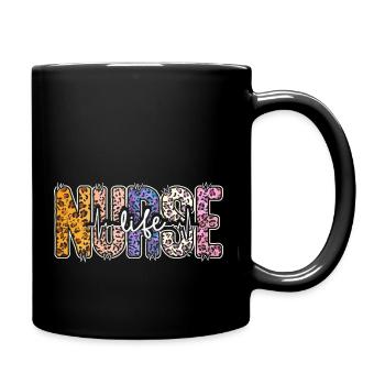 Nurse Life Leopard Nurse Heartbeat - Mug uni - noir - Droite