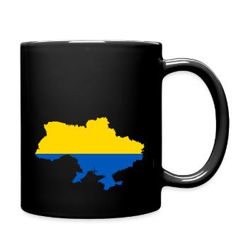 Ukraine Map Map National colours in yellow blue - Full Colour Mug - black - Right