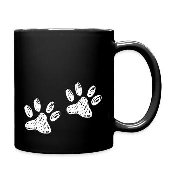 Paws Dog Cat Paw Print - Full Colour Mug - black - Right