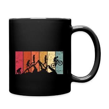 Evolution MTB Mountainbike Geschenk BMX Zubehör - Tasse einfarbig - Schwarz - Rechts