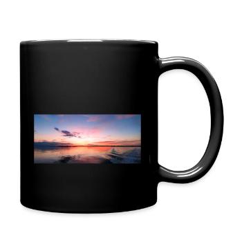 Sonnenuntergang - Tasse einfarbig - Schwarz - Rechts