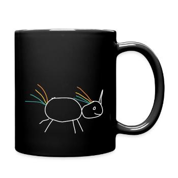 Unicorn Einhorn Geschenkidee Strichmann Humor - Tasse einfarbig - Schwarz - Rechts
