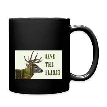 Save The Planet Hirsch - Tasse einfarbig - Schwarz - Rechts