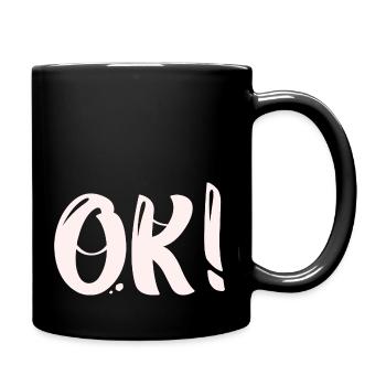 Ja - Ok - Tasse einfarbig - Schwarz - Rechts