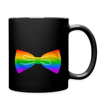 Fliege Flagge LGBT queer schwul Regenbogen - Tasse einfarbig - Schwarz - Rechts