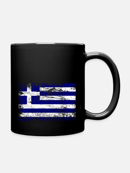 Flagge von Griechenland - Tasse einfarbig - Schwarz