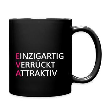 Eva Name Geschenk - Tasse einfarbig - Schwarz - Rechts