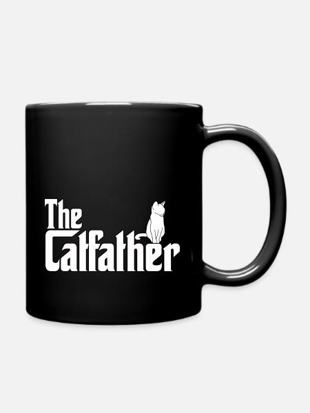 Lustiges Katzenbesitzer Katzen Papa Parodie Katze - Tasse einfarbig - Schwarz