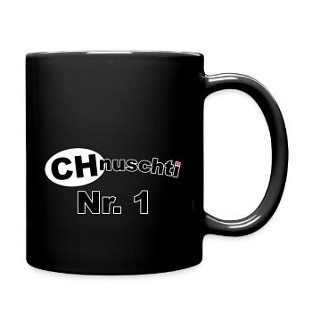 CHnuschti Nr. 1 - Tasse einfarbig - Schwarz - Rechts