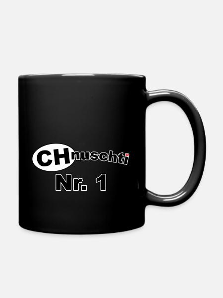 CHnuschti Nr. 1 - Tasse einfarbig - Schwarz