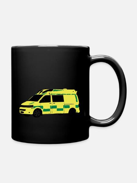 Krankenwagen - Tasse einfarbig - Schwarz