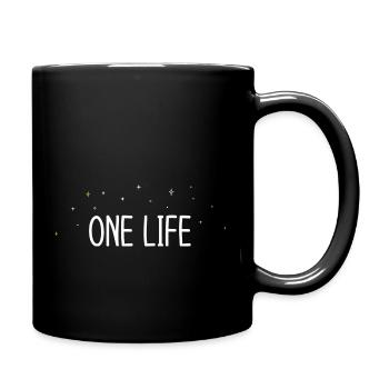 One life - we only have one life - let's enjoy - Full Colour Mug - black - Right