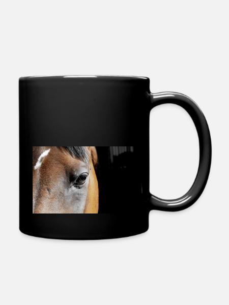 Pferdeauge - Tasse einfarbig - Schwarz