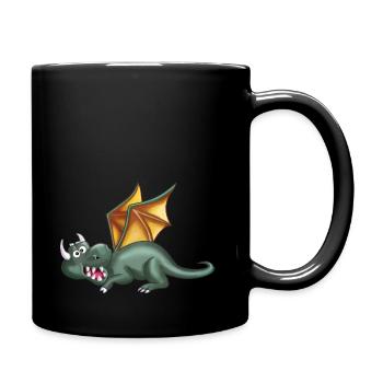 Dragon vert Rigolo - Mug uni - noir - Droite