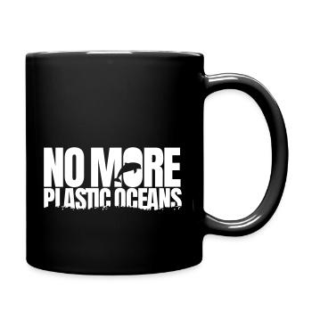 NMPO Logo RZ weiss - Tasse einfarbig - Schwarz - Rechts