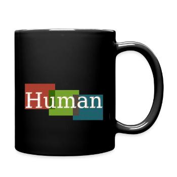 Mensch - Tasse einfarbig - Schwarz - Rechts