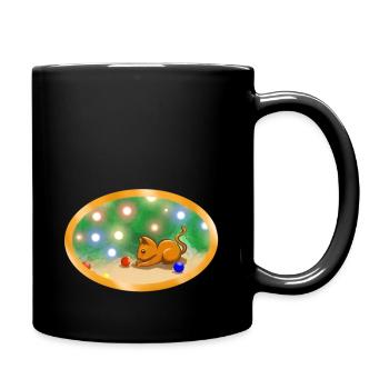 Chat de Noël - Mug uni - noir - Droite