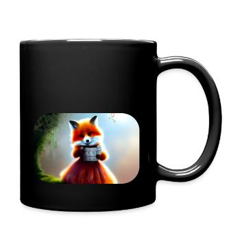 Fuchs im Kleid Füchsin - Tasse einfarbig - Schwarz - Rechts