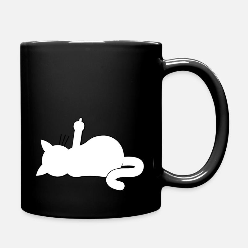Katze sagt nein - Tasse einfarbig - Schwarz