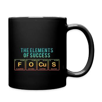 Drôle de dicton: Les éléments du succès - FOCUS - Mug uni - noir - Droite