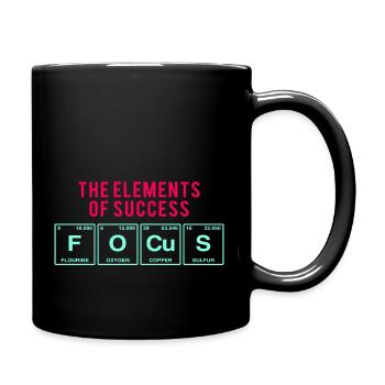 Lustiger Spruch: FOCUS - The Elements of Succes - Tasse einfarbig - Schwarz - Rechts
