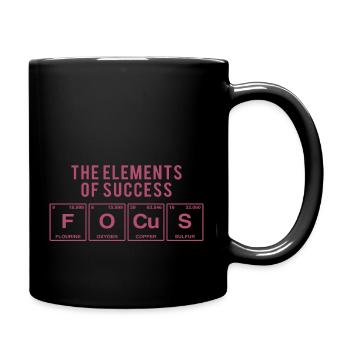 Lustiger Spruch: FOCUS - The Elements of Succes - Tasse einfarbig - Schwarz - Rechts