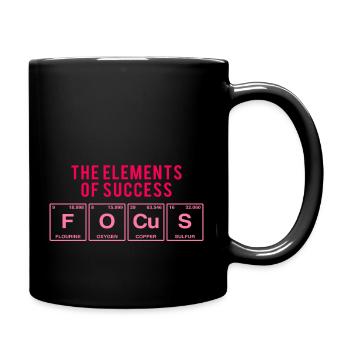 Lustiger Spruch: FOCUS - The Elements of Succes - Tasse einfarbig - Schwarz - Rechts