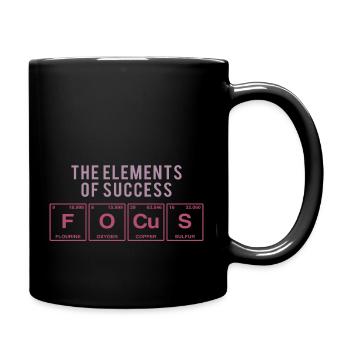 Lustiger Spruch: FOCUS - The Elements of Succes - Tasse einfarbig - Schwarz - Rechts