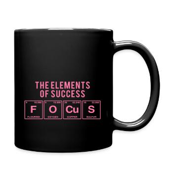 Lustiger Spruch: FOCUS - The Elements of Succes - Tasse einfarbig - Schwarz - Rechts