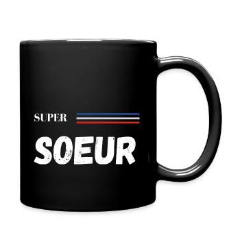 super sœur - t-shirt assorti - Mug uni - noir - Droite