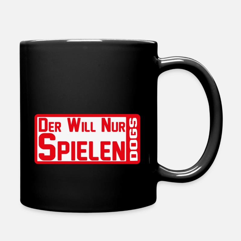 HM-Designs-Der will nur spielen - Tasse einfarbig - Schwarz