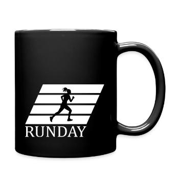 Marathon Triathlon Running joggen Biking Radfahren - Tasse einfarbig - Schwarz - Rechts
