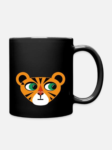 Tiger Illustration - Tasse einfarbig - Schwarz
