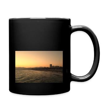 Santa Monica Küste bei Sonnenuntergang - Tasse einfarbig - Schwarz - Rechts