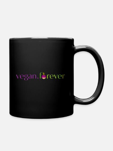 Vegane Rübe für immer - Tasse einfarbig - Schwarz