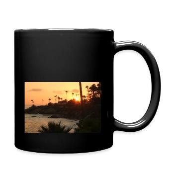 Sonnenuntergang an der kalifornischen Küste - Tasse einfarbig - Schwarz - Rechts